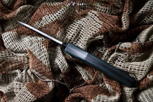 Ніж Kizlyar Supreme Urban чорний, сталь D2, рукоять микарта