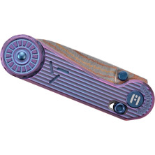 Ніж-антистрес Hightron EdgePlay, дамаск з міддю, титан TC4, фіолетовий