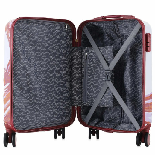 Валіза Semi Line 20" (S) White/Red Print (T5654-1)