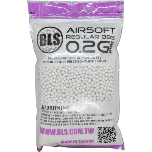 Страйкбольні кульки BLS Precision White 6 мм 0,2 г 1 кг