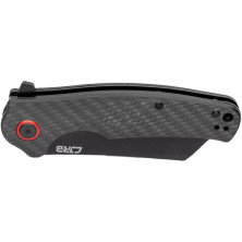 Ніж CJRB Crag Black Blade, AR-RPM9 Steel, CF, чорний