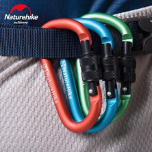 Карабін багатофункціональний з муфтою Naturehike D-type 80 мм синій
