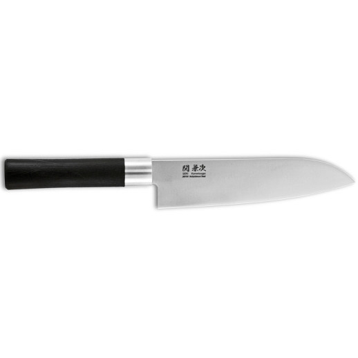 KAN kanetsugu Japanese hocho Santoku Knife 170mm Black Plastic Handle (4003)