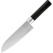 KAN kanetsugu Japanese hocho Santoku Knife 170mm Black Plastic Handle (4003)