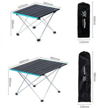 Стіл складаний Naturehike NH19Z008-Z, алюміній, Розмір L, Чорний