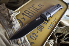 Ніж Kizlyar Supreme Delta чорний, сталь AUS8, чорні піхви