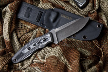 Ніж Kizlyar Supreme Urban сірий, сталь AUS8, рукоять микарта