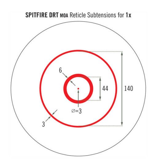 Приціл коліматорний Vortex Spitfire AR 1x Prism Scope DRT reticle (SPR-200)