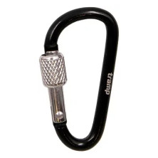Карабін Tramp TRA-059, алюмінієвий, 5 см, з муфтою, чорний