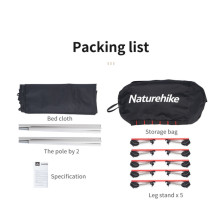 Ліжко складане Naturehike XJC05 NH20JJ001, Поліестер Oxford / алюміній, чорний (6927595768822)