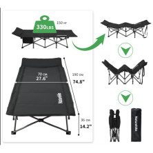 Ліжко складане Naturehike CNK2300WS010, Поліестер Oxford / залізо, чорний