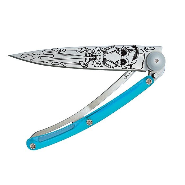 Нож Deejo Tattoo 37 g, Blue,