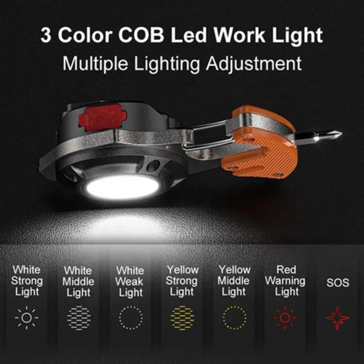 Фонарь Police MULTIFUNCTIONAL W5143-COB, multitool, Li-Ion аккумулятор, магнит, карабин, отвертка, ЗУ Type-C