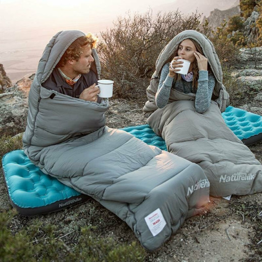 Спальник с капюшоном Naturehike M400 NH20MSD02, (1°C), левый, серый (поврежденная упаковка)