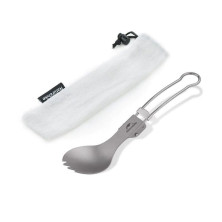 Ложко-вилка титановая складная Naturehike NH19C001-J серая с мешочком (поврежденная упаковка)
