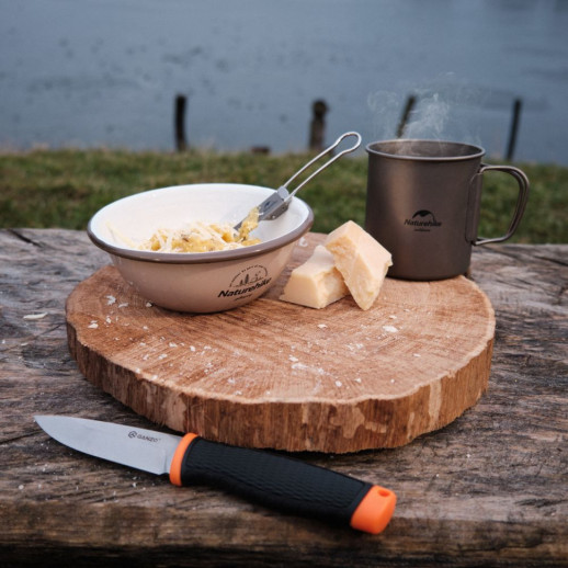 Ложко-вилка титановая складная Naturehike NH19C001-J серая с мешочком (поврежденная упаковка)