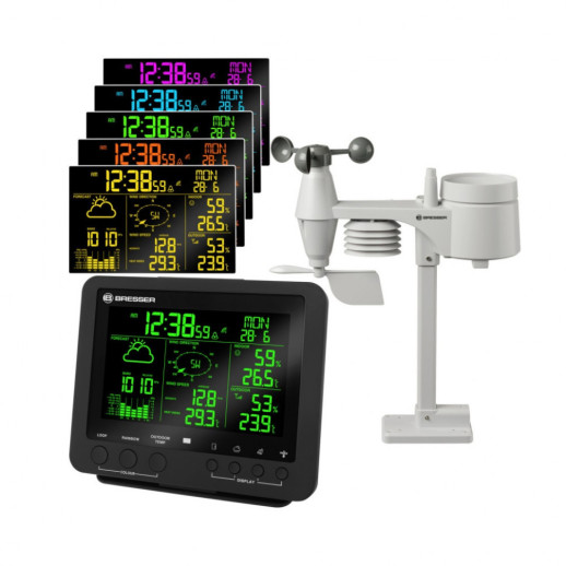 Метеостанция Bresser Weather Center 5-in-1 256 colour Professional,черная, (7002520CM3000)