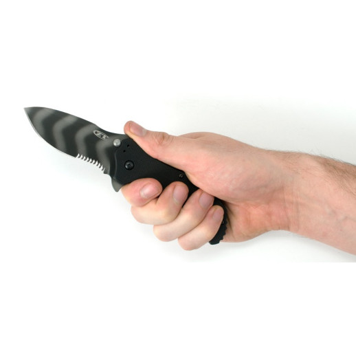 Нож Zero Tolerance folder g-10 black/tiger stripe, serrated, 0350TSST