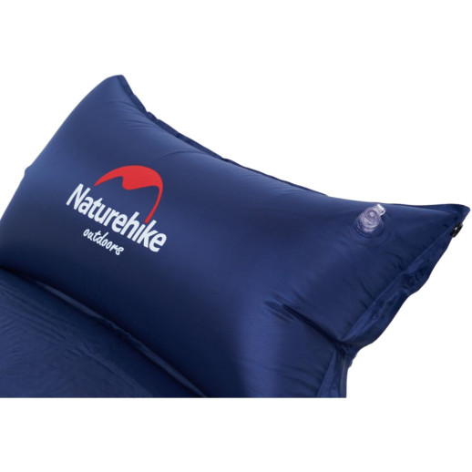 Коврик самонадувающийся с подушкой Naturehike NH15Q002-D, 25мм, темно-синий