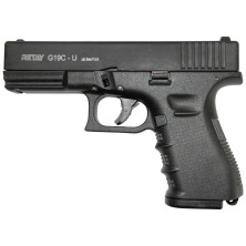 Пистолет стартовый Retay G 19C 9мм черный (X614209B19)