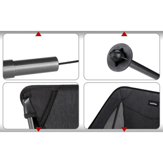Стул складной Naturehike Stellaluna L04 CNK2450JJ015, размер M, алюминий, черный (6927595753903)