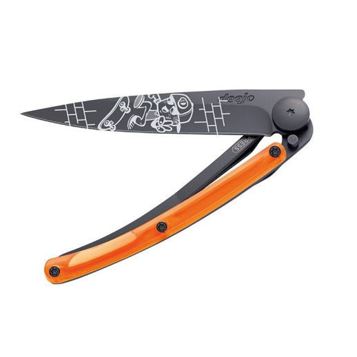 Нож Deejo Tattoo Black 37 g, Orange, "Skate"