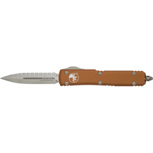 Нож Microtech Ultratech Double Edge Serrated Stonewash Aluminum Tan