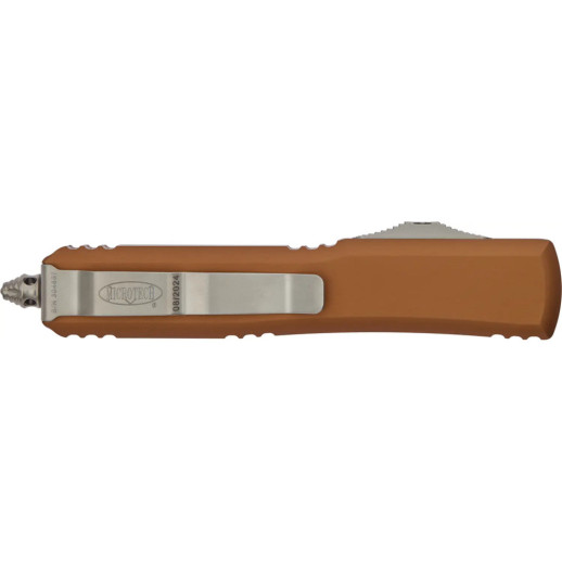 Нож Microtech Ultratech Double Edge Serrated Stonewash Aluminum Tan