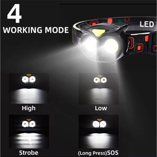 Фонарь налобный Police PLD-WT209-2COB COBA, 3xAAA