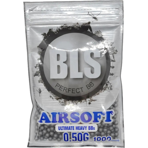 Страйкбольные шарики BLS Ultimateheavy (Stainless) Gray 6 мм 0,50 г 1000 шт
