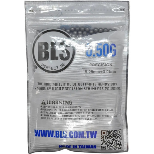 Страйкбольные шарики BLS Ultimateheavy (Stainless) Gray 6 мм 0,50 г 1000 шт