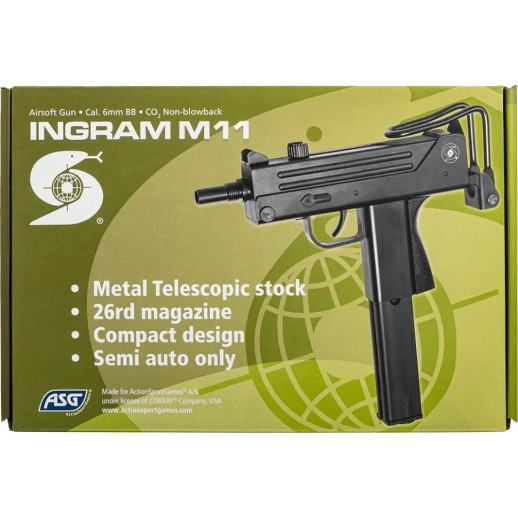 Пистолет-пулемет страйкбольный ASG Cobray Ingram M11 CO2 кал. 6 мм
