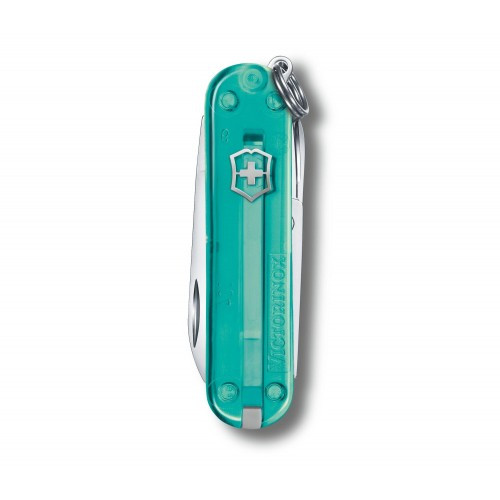 Нож-брелок Victorinox Classic SD Transparent Colors Tropical Surf(0.6223.T24G) 7 функций, 58 мм, Gift Box