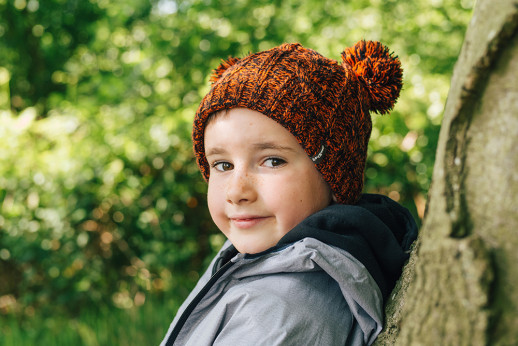 Детская водонепроницаемая шапка DexShell с бубонами DH572, оранжевая