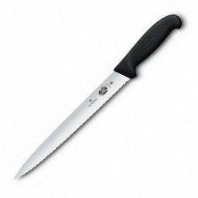 Нож кухонный Victorinox Fibrox Slicing для нарезки 25 см, серрейторная заточка