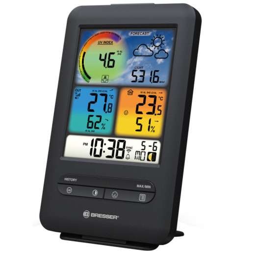 Метеостанция Bresser WIFI Colour 4-in-1 UV_Light Sensor ,черная,(7002534)
