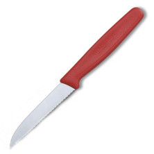 Нож кухонный Victorinox Paring для чистки 8 см (серрейтор) красный