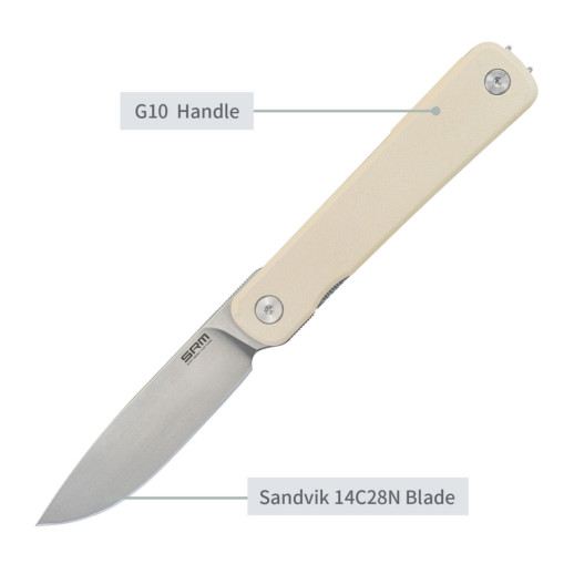 Нож складной SRM Palfrey 135L-GT, белый