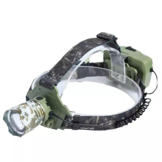 Фонарь налобный Police W328M-3-TG, Power Bank, 3x18650, ЗУ Type-C