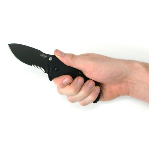 Нож Zero Tolerance folder g-10 black/black, serrated, 0350ST