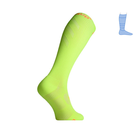 Компрессионные гольфы защитные летние Protector LongDry+ PRO желто-салатовые L 44-47