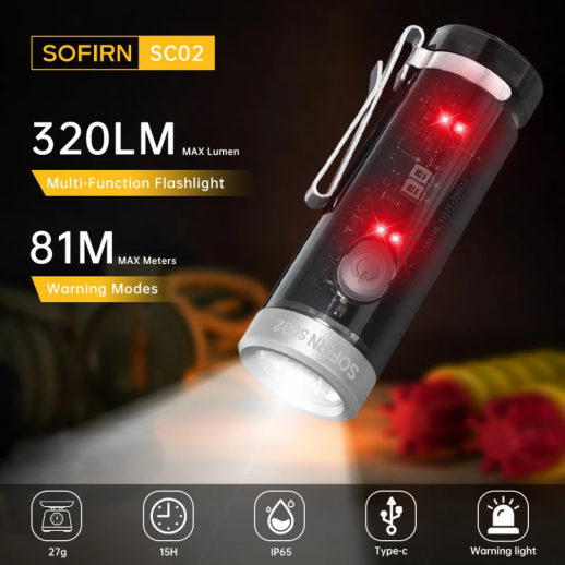 Фонарь Sofirn SC02 Mini, 320 люмен, стальной (открытая / поврежденная упаковка)