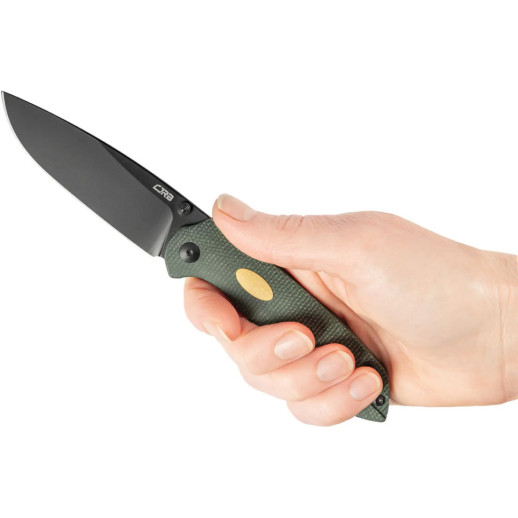 Нож CJRB Aes Black Blade, AR-RPM9, Micarta green