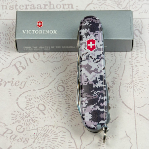Складной нож Victorinox HUNTSMAN ARMY Пиксель синий с красн Лого 1.3713.3.W3943p