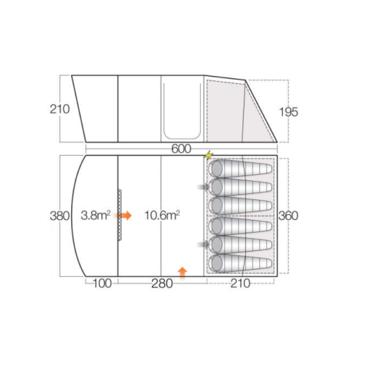 Палатка Vango Avington II 600XL Sky Blue (TEQAVINGTS0DTAQ)