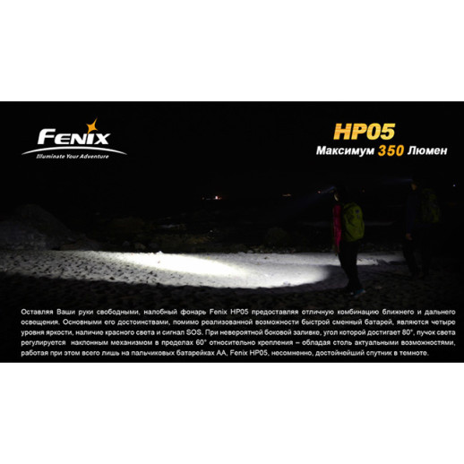 Налобный фонарь Fenix HP05 XP-G (R5), серый