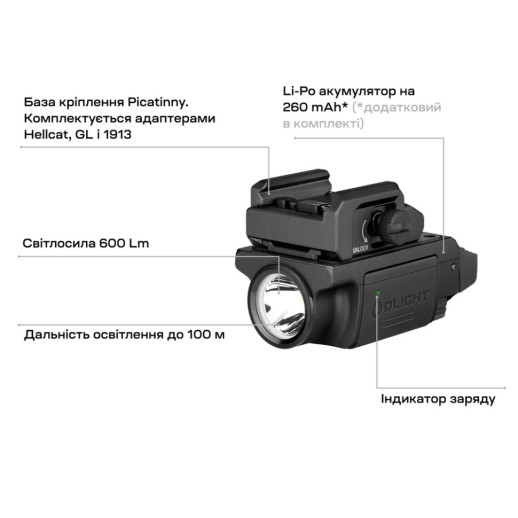 Фонарь Olight PL-Mini 3 Valkyrie Black
