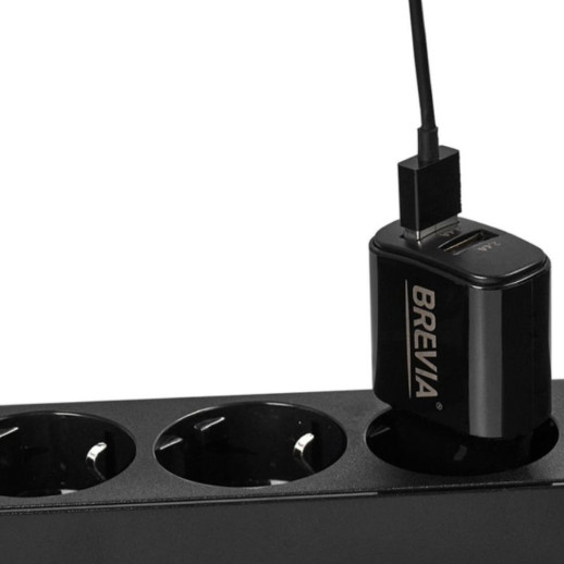 Сетевое зарядное устройство Brevia ePower 12W 2xUSB-A + Cable USB-A to Lightning 1m