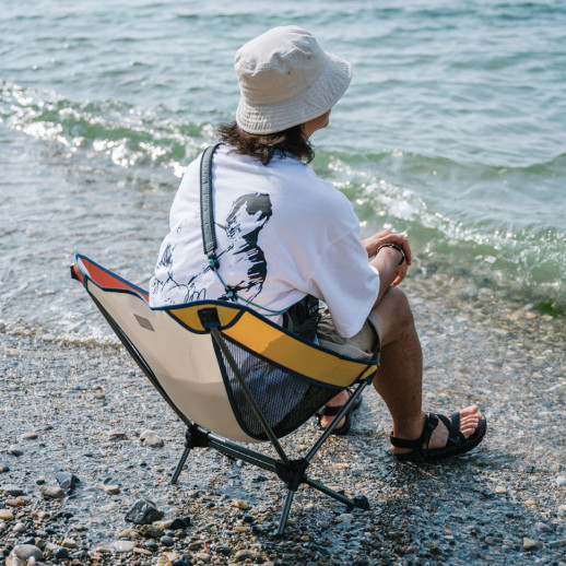 Стул складной Naturehike Moon YL08 NH20JJ027, 600D Oxford / алюминий, бело-оранжевый