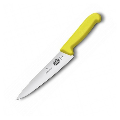 Нож кухонный Victorinox Fibrox Carving разделочный 19 см желтый